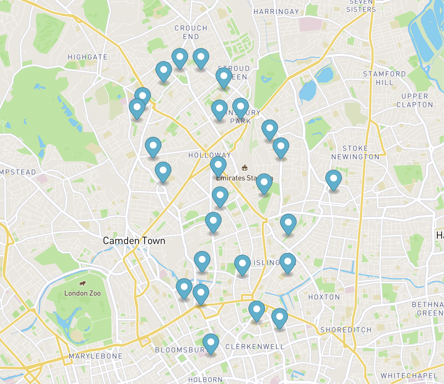 Map of Islington Food Banks